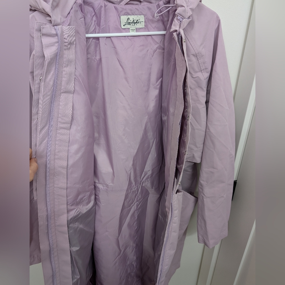 Women's Lavender Hooded Rain Jacket - Picture 4 of 5